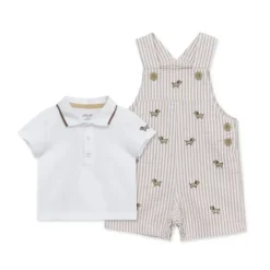Little Me Baby Sets*- Baby Boy Puppies Woven Shortall Set