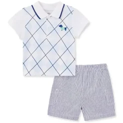 Little Me Baby Sets*- Baby Boy Putting Puppies Polo Short Set