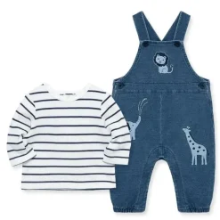 Little Me Baby Sets*- Baby Boy Safari Cotton Blend Overall Set