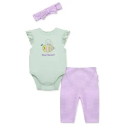 Little Me Baby Sets*- Baby Girl Bee Happy Bsuit Pant