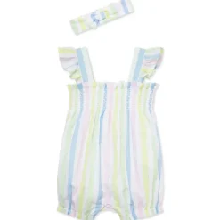 Little Me Baby Sets*- Baby Girl Candy Stripe Bubble, Multicolor