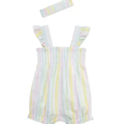Little Me Baby Sets*- Baby Girl Candy Stripe Bubble, Multicolor