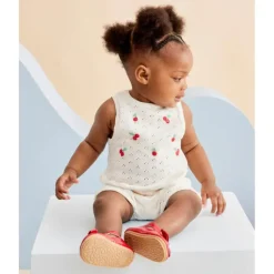 Little Me Baby Sets*- Baby Girl Cherry Pointelle Knit Set, Ivory