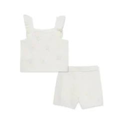 Little Me Baby Sets*- Baby Girl Cherry Pointelle Knit Set, Ivory
