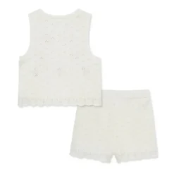 Little Me Baby Sets*- Baby Girl Cherry Pointelle Set, Ivory