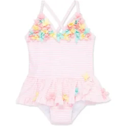 Little Me Baby Swimming Clothes*- Baby Girl 3D Multi 1-Piece Swimsuit