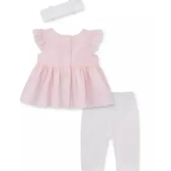 Little Me Baby Sets*- Baby Girl Daisy Eyelet Set, White/Pink