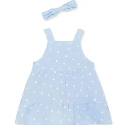 Little Me Baby One-Pieces*- Baby Girl Daisy Gauze Dress & Headband