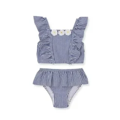 Little Me Baby Swimming Clothes*- Baby Girl Daisy Stripe Swimsuit Blue