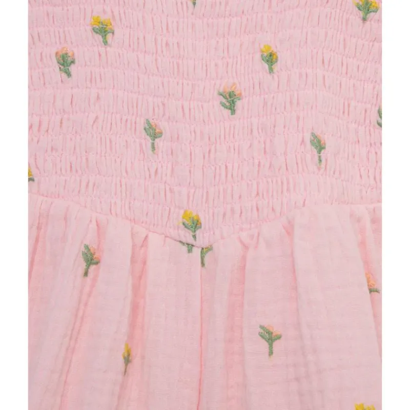 Little Me Baby Sets*- Baby Girl Floral Schiffli Woven Romper Pink