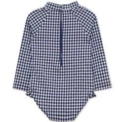 Little Me Baby Swimming Clothes*- Baby Girl Gingham 1-Piece Rashguard Swimsuit Blue