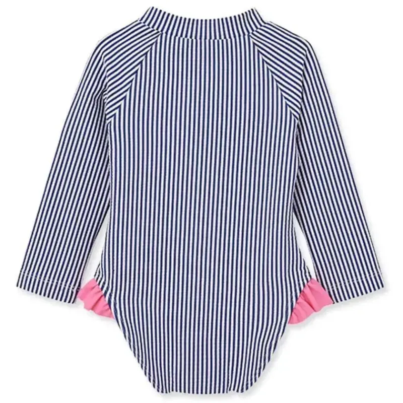 Little Me Baby Swimming Clothes*- Baby Girl Heart Rashguard Blue