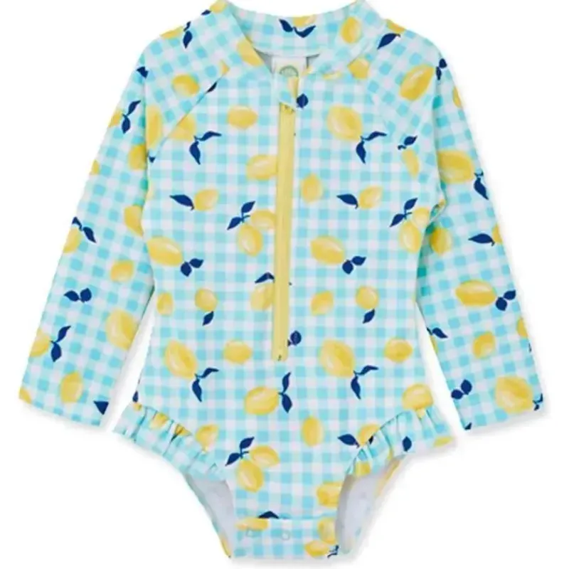 Little Me Baby Swimming Clothes*- Baby Girl Lemon Rashguard Blue