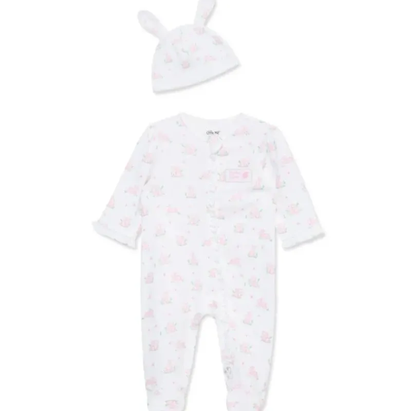 Little Me Baby Sets*- Baby Girl Pink Bunny Footie & Hat