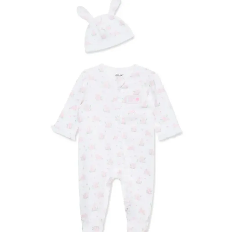 Little Me Easter|Baby Sleepwear*- Baby Girl Pink Bunny Footie & Hat