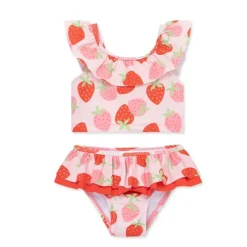 Little Me Baby Swimming Clothes*- Baby Girl Strawberry Swimsuit, Rose