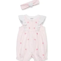 Little Me Baby Sets*- Baby Girl Strawberry Romper & Headband