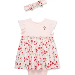Little Me Baby Sets*- Baby Girl Strawberries Bsuit Dress, Pink