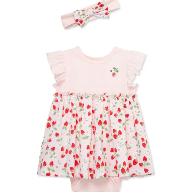 Little Me Baby Sets*- Baby Girl Strawberries Bsuit Dress, Pink