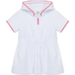 Little Me Baby Swimming Clothes*- Baby Girl Zip Swim Cover Up, White