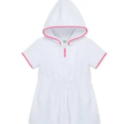 Little Me Baby Swimming Clothes*- Baby Girl Zip Swim Cover Up, White
