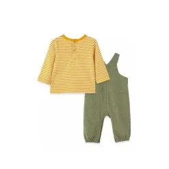 Little Me Baby Sets*- Dino Overall Set, Olive