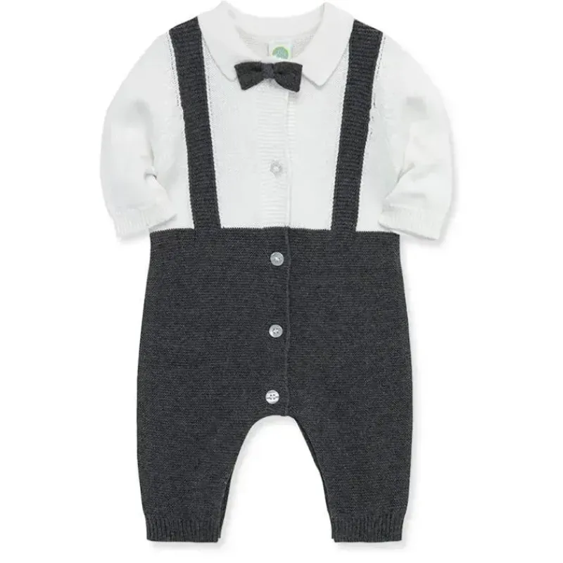 Little Me Baby One-Pieces*- Dressy Coverall, Grey 9M