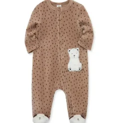 Little Me Baby One-Pieces*- Fuzzy Bear Footie, Brown