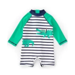 Little Me Baby Swimming Clothes*- Gator Long Sleeve Rashguard Suit