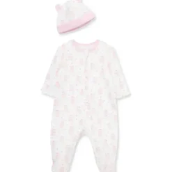 Little Me Baby Sets*- Joyful Bear Footie-Hat, Pink