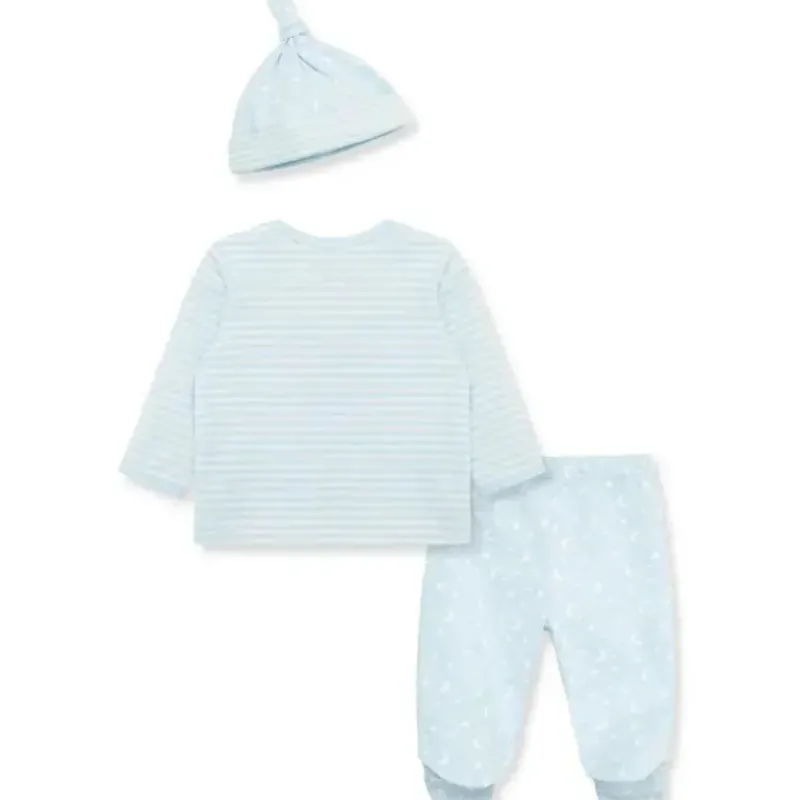 Little Me Baby Sets*- Little Lambs Interlock Knit Lap-Shoulder Set & Hat