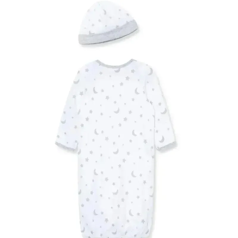 Little Me Baby Sets*- Moon& Stars Gown, Grey