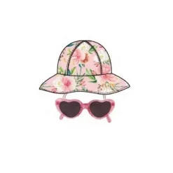 Little Me Baby Sets*- 2Pc Girl Hat & Heart Sunglass Set Floral, 0/12M