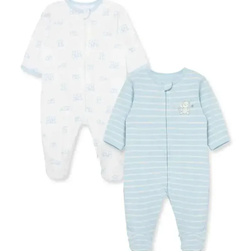 Little Me Baby Sleepwear*- 2Pk Baby Boy Wonder Footies Blue