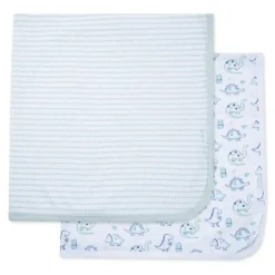 Little Me Blankets & Quilts*- 2Pk Baby Dino Friends Receiving Blankets