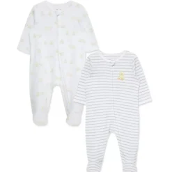 Little Me Baby Sleepwear*- 2Pk Baby Footies Ducks White