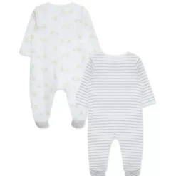 Little Me Baby Sleepwear*- 2Pk Baby Footies Ducks White
