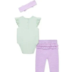 Little Me Baby Sets*- 3Pk Baby Girl Bee Happy Bodysuit & Pant Set