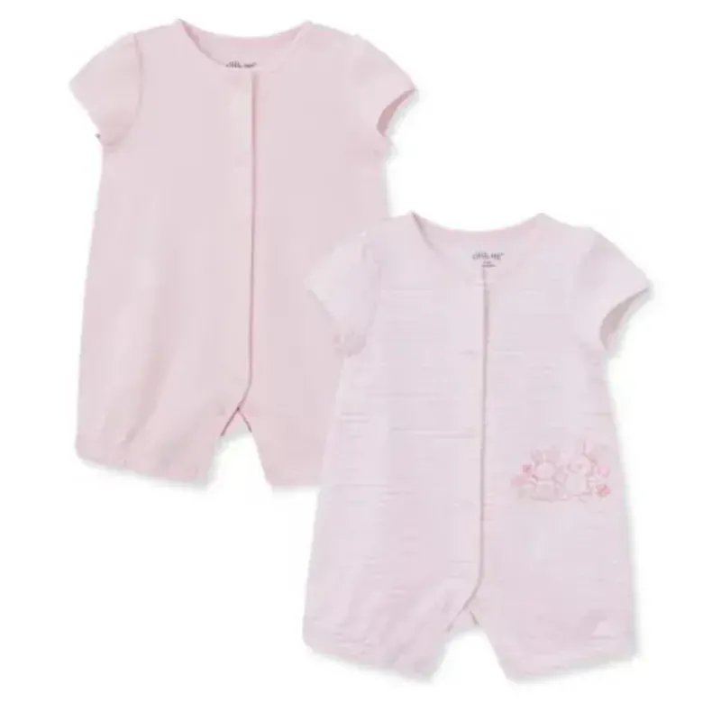 Little Me Baby Sets*- 2Pk Baby Girls Bunnies Rompers