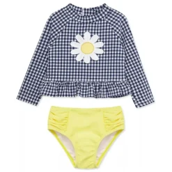 Little Me Baby Swimming Clothes*- 2Pk Baby Girls Gingham Rashguard Swim Set