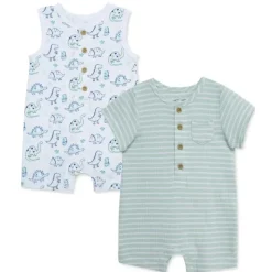Little Me Baby One-Pieces*- 2Pk Dino Baby Romper Blue