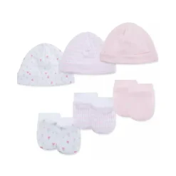 Little Me Baby Hats*- 6Pk Girls Tulips Hat and Mitten Set