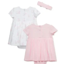 Little Me Dresses|Baby Dresses & Skirts*- 2Pk Tulips Baby Bsuit Dress Pink