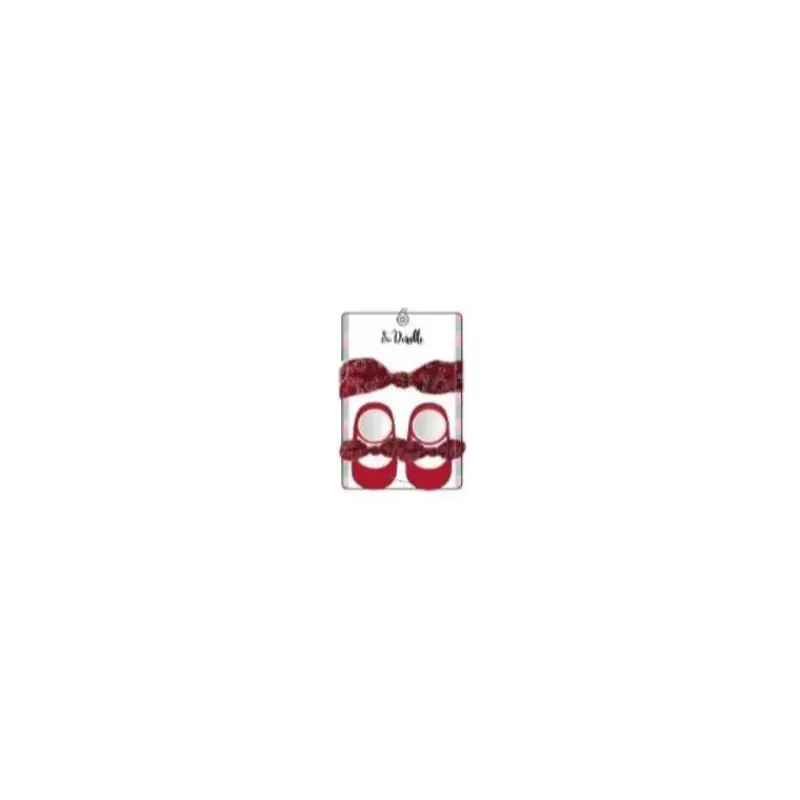 Little Me Baby Sets*- Red Bandanna Headwrap & Booties, 0/12M