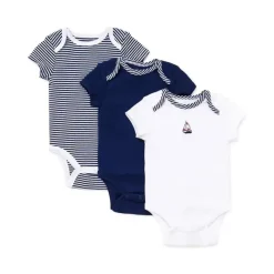 Little Me Baby Onesies & Bodysuits*- Sailboats Bodysuits 3 Pk, Navy