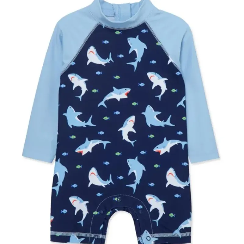 Little Me Baby Swimming Clothes*- Shark Long Sleeve Rashguard Suit