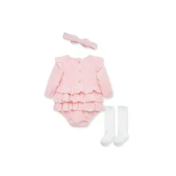 Little Me Baby Sets*- Shine Romper Set Romper/Socks, Pink