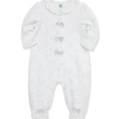 Little Me Baby One-Pieces*- Silver Hearts Footie, Ivory