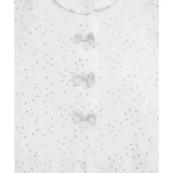 Little Me Baby One-Pieces*- Silver Hearts Footie, Ivory