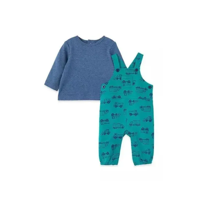 Little Me Baby Sets*- Trucks Overall Set, Teal
